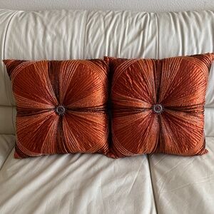 Pier 1 Beaded Satin Boho Throw Pillows 13" 2 available